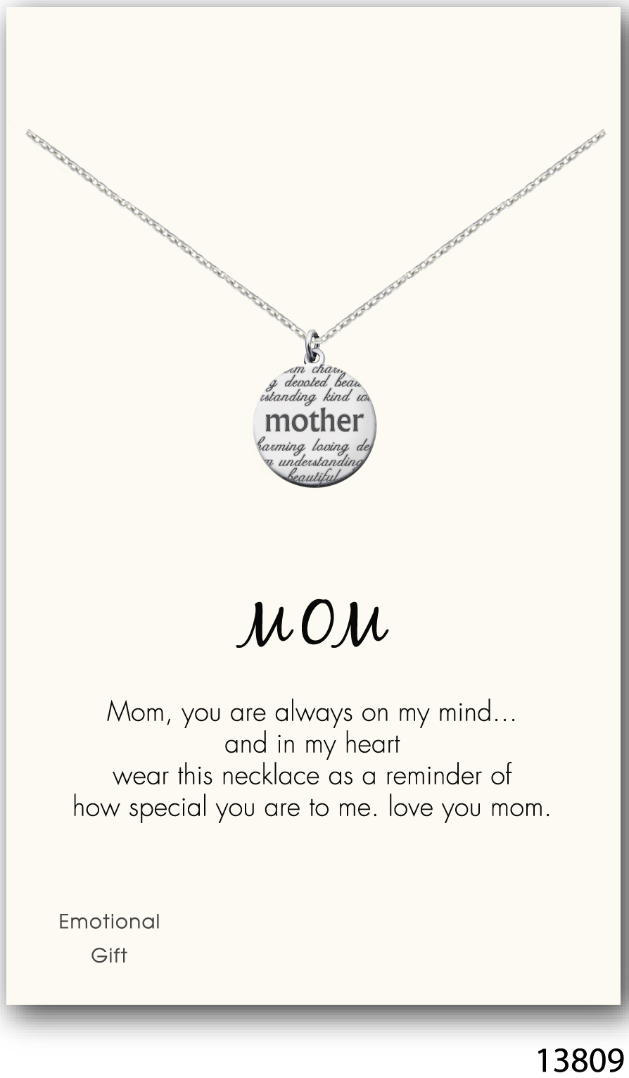 Mom, you are my everything silver pendant